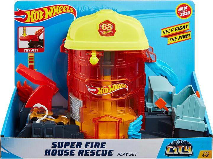 Actual product image Hot Wheels Super Fire Station Rescue playset