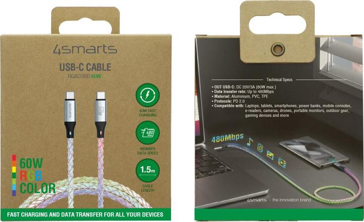 Image du produit 4smarts Kabel RGBCord (1.50 m, USB 2.0, 60 W)