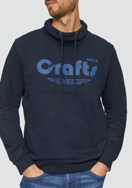 Produktbild s.Oliver Sweatshirt Sweatshirt mit Frontprint und Snood-Kragen (S)