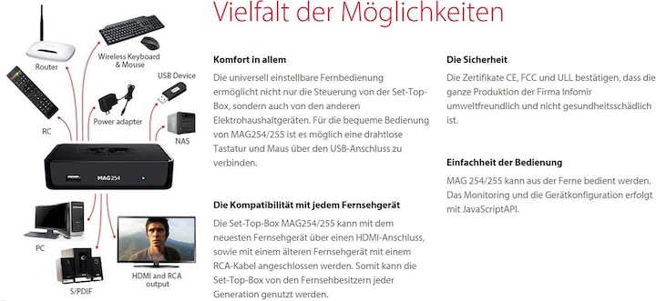 Image du produit infomir MAG 254 Boîtier de commande (IPTV (ready))