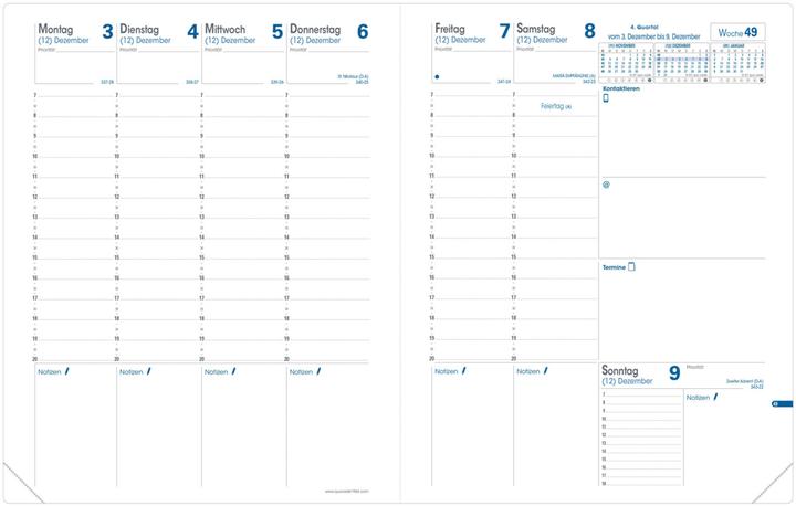 Actual product image Quo Vadis Trinote DE Impala 2020 QV048195 6 pieces (assorted) 1W/2S, 18x24cm (A6, 1 week / 2 pages)