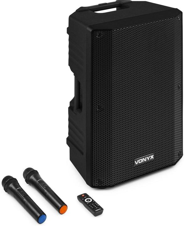 Immagine prodotto altoparlante - Vonyx VSA500 - Altoparlante da carrello con Bluetooth e 2 microfoni a filo - 800W (Attivo)