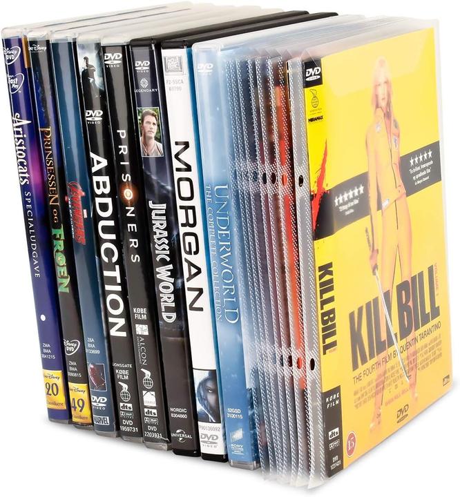 Image du produit Boîtiers de protection DVD 162x185mm transparents avec rabat et bord de classement UV=100 pièces