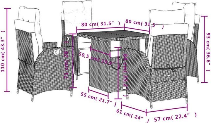 Produktbild vidaXL Garten Essgruppe