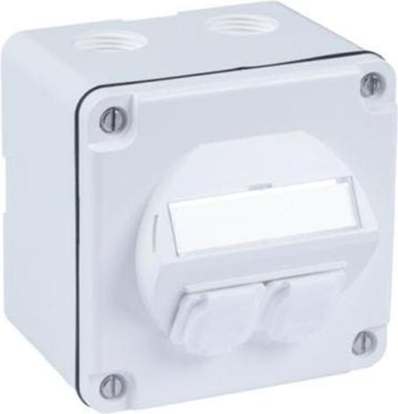 Produktbild R&M AP-DA-Dose IP54, 87x87 2 Port Kat6A ws