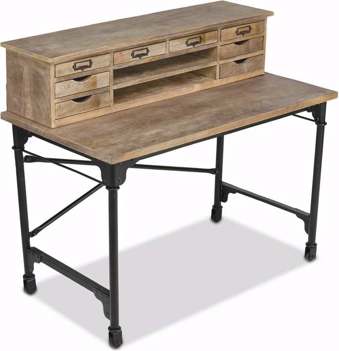 Produktbild Loberon Schreibtisch Leognan braun/schwarz (117 x 65 x 103 cm)