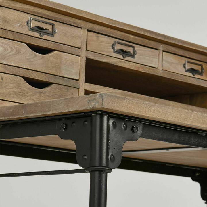 Actual product image Loberon Desk Leognan brown / black (117 x 65 x 103 cm)