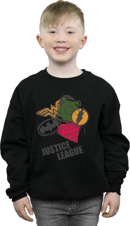 Produktbild Justice League Spray Logos Sweatshirt Jungen (140, 146)