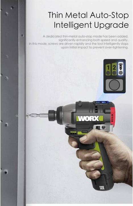 Produktbild Worx WU927 Akku-Schlagschrauber, Akku-Bohrschrauber 12 V 2 Ah, 4 Ah Li-Ion ink (Bohrschrauber, Schlagschrauber)