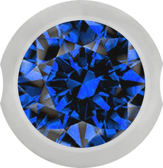 Immagine prodotto Star Piercing Palla Chiusura a sfera argento con cristallo blu scuro (senza ottone, Acciaio chirurgico 316L)