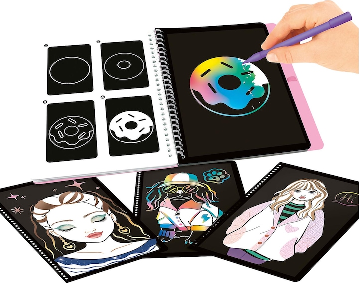 Actual product image Magni DEPESCHE TOPModel colouring book Magic Scratch Book 20 pages