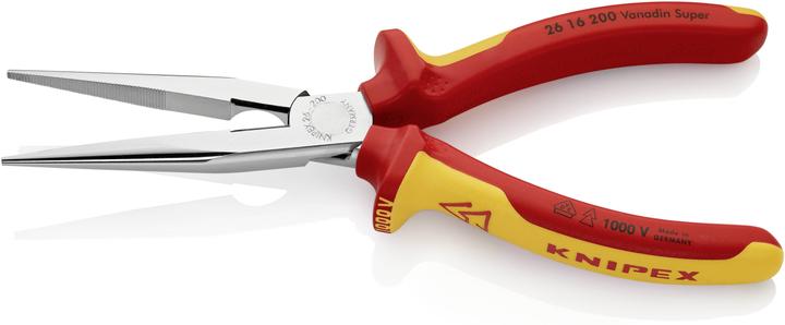 Actual product image Knipex Snipe Nose Side Cutting Pliers (Stork Beak Pliers) 26 16 200 SB (200 mm)