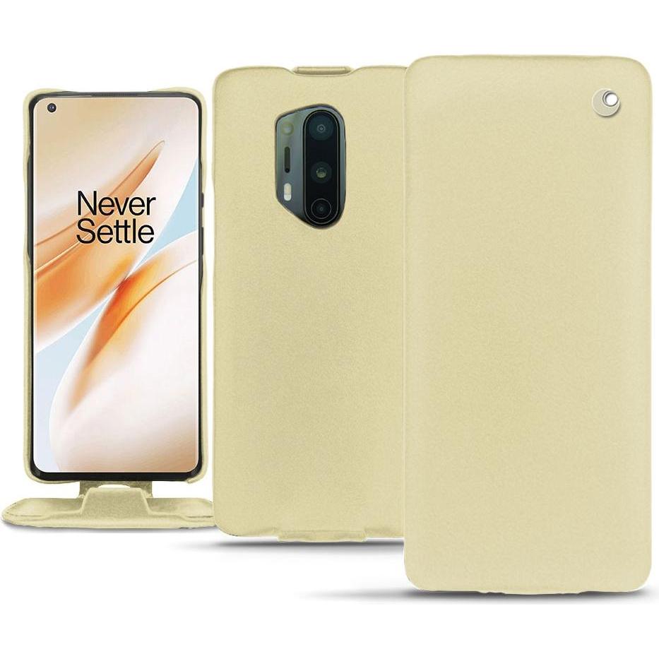 Noreve Lederschutzhülle vertikal (OnePlus 8 Pro), Smartphone Hülle, Beige