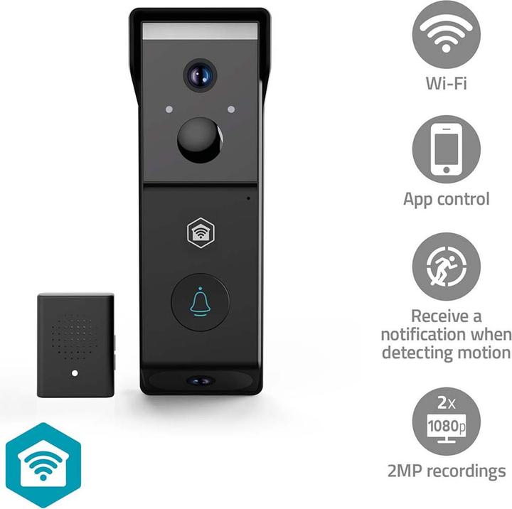 Image du produit Nedis SmartLife Video-Türsprechanlage | Batteriebetrieben | 2x Full HD 1080p | Cloud Storage (option (Sans fil)