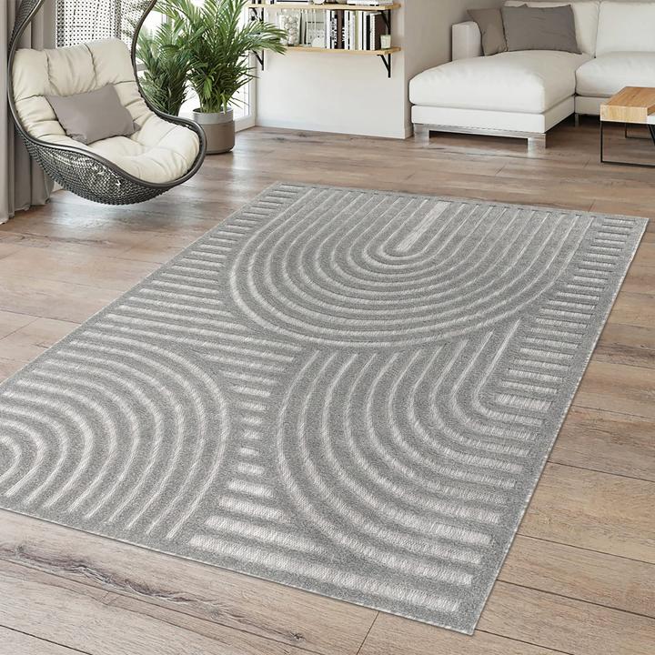 Produktbild TT Home In-& Outdoor Teppich Esszimmer Wetterfest Terrasse Ethno Skandinavisches Design (100 x 60 cm)