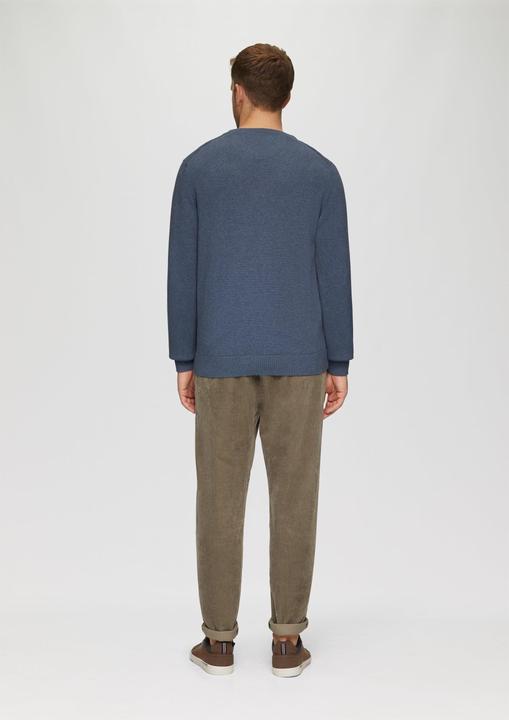 Produktbild s.Oliver Strickpullover Wärmender Baumwollpullover mit Logo-Stickerei (M)
