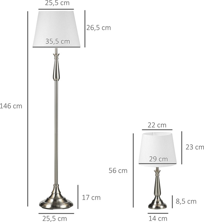 Produktbild Homcom Stehlampen-Set mit E37 Fassung (E27)