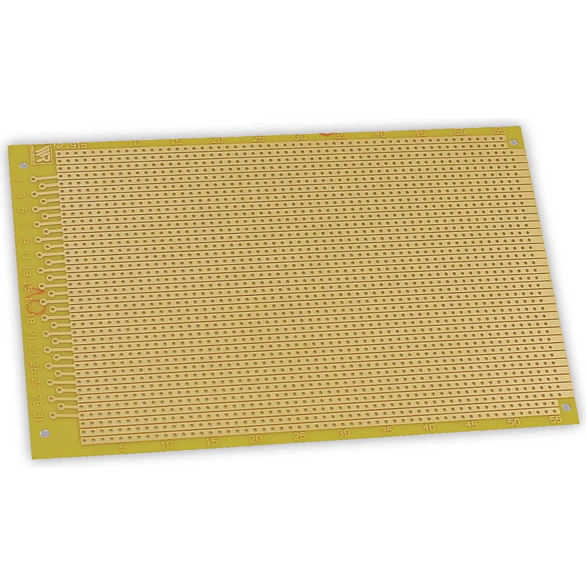 Thumbnail - Eneroid Streifenrasterplatine, 160x100mm, RM2,54, für DIN-Stecker 31-polig, Elektronikzubehör + Gehäuse