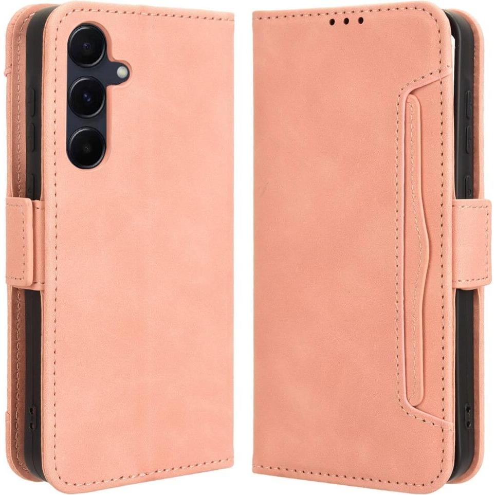 Cover-Discount Galaxy A35 - Etui mit vielen Kartenfächer rosa (Samsung Galaxy A35), Smartphone Hülle, Rosa