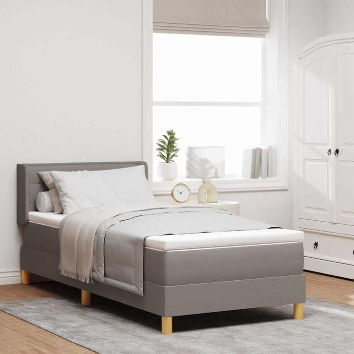 Image du produit VidaXL Lit Boxspring Avec Matelas Tissu Taupe (100 x 200 cm)