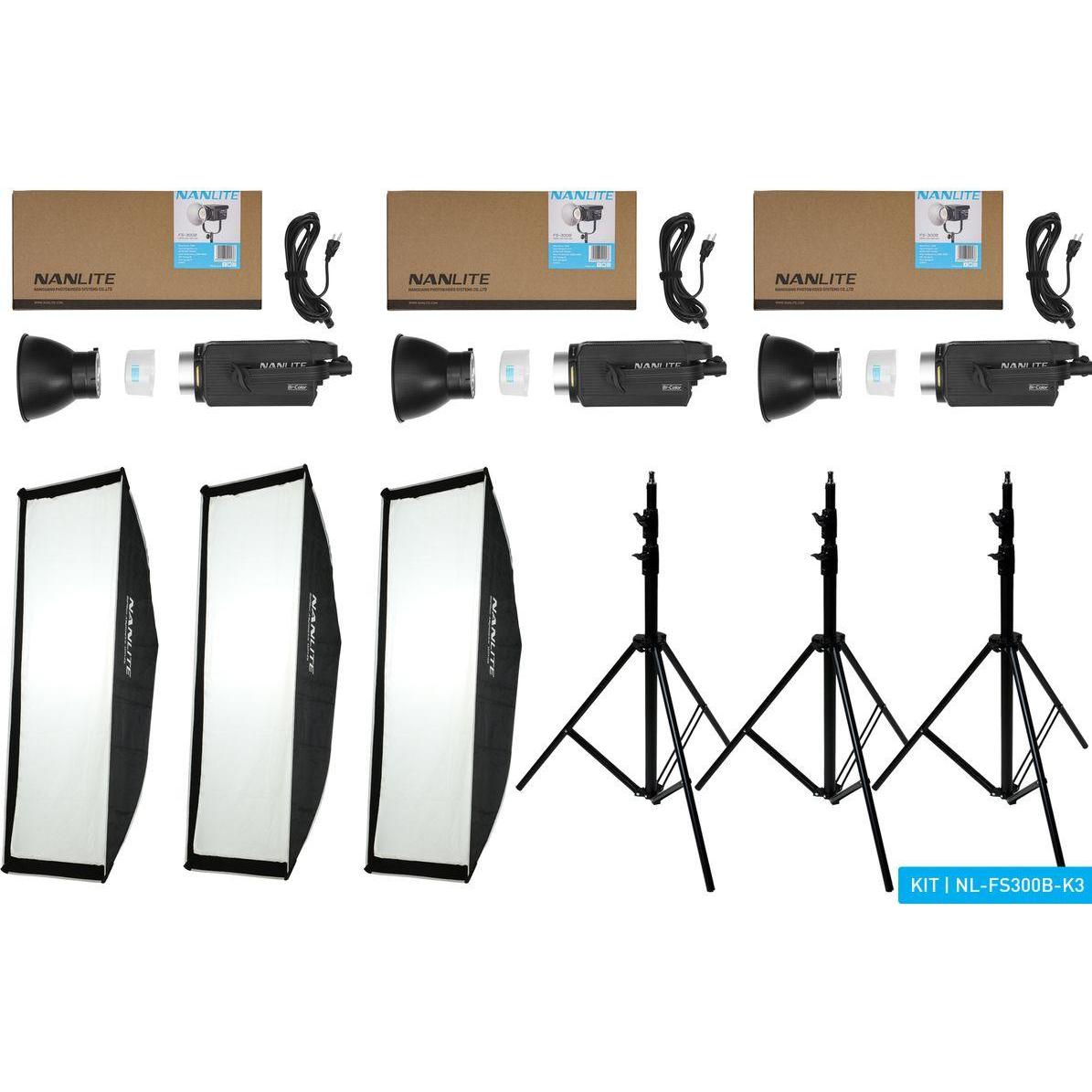 Nanlite FS300B Kit triplice a LED (Luce studio), Luce continua