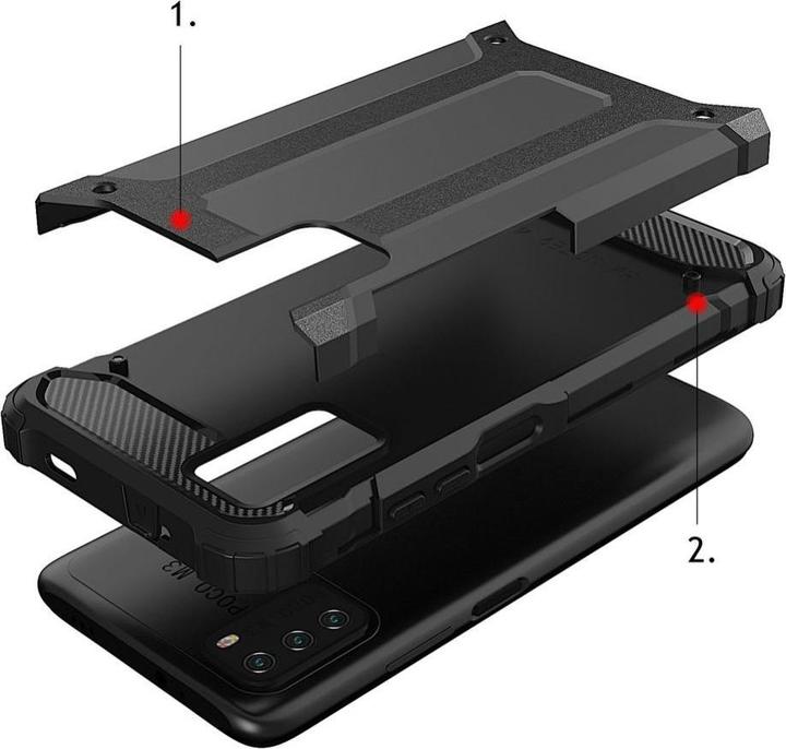 Produktbild Hurtel Hybrid Armor robuste TPU/PC Panzer Handyhülle Hard Case für Xiaomi Redmi Note 10 5G / Poco M3 Pro go (Xiaomi Redmi Note 10 5G)