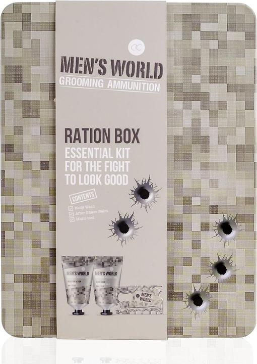 Nutritional values and ingredients Accentra MEN'S WORLD bath set in tin gift box, incl. 50ml Body Wash, 50ml After Shave Balm, Multi-Too (Beard care set)