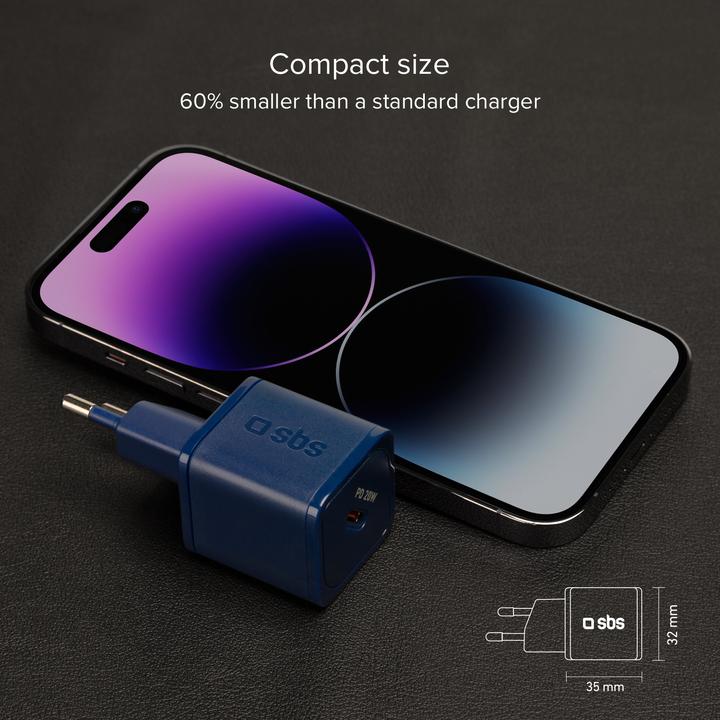 Actual product image SBS 20W GaN Battery Charger - Ultra-fast charge with Power Delivery (20 W)