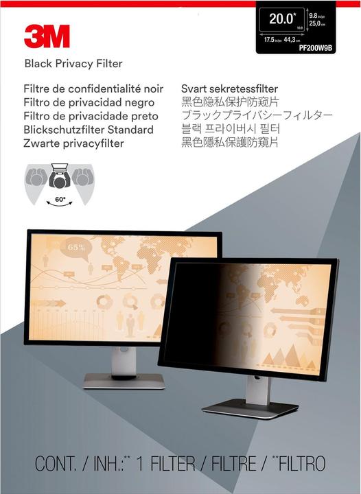 Actual product image 3M Privacy filter for 50.80cm (20") widescreen monitor (20", 16:9)