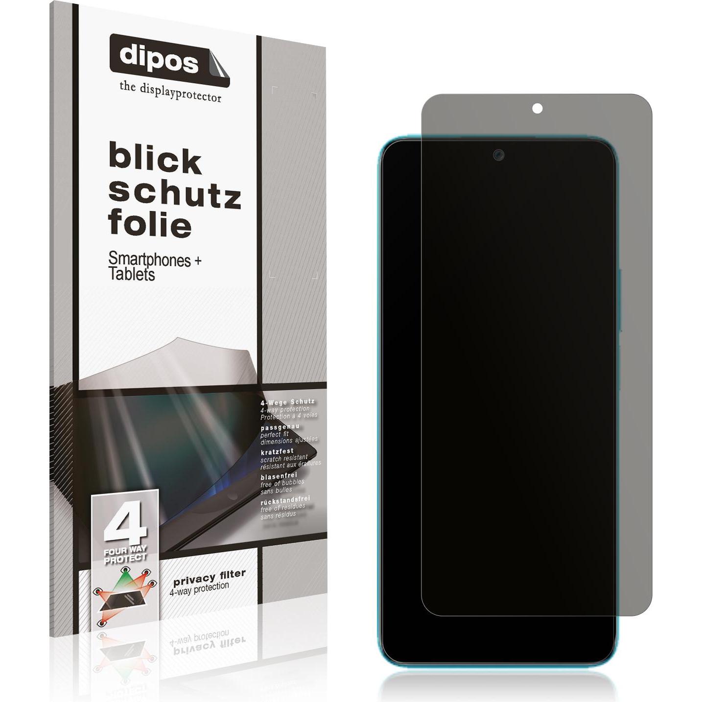 Dipos Blickschutzfolie 4-Way Privacy (1 Stück, Honor 90), Smartphone Schutzfolie, Transparent