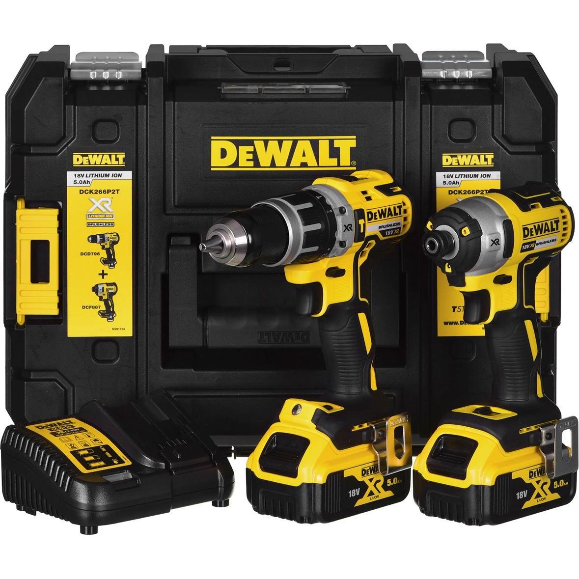 Thumbnail - DeWalt, Bohrmaschine + Akkuschrauber, DCK266P2T (Akkubetrieb)