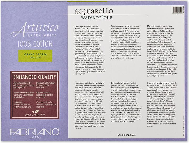 Actual product image Fabriano Aquarellblock Artistico Extra White (Plain, Hardcover)