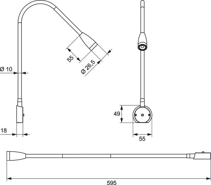 Actual product image L&S Bed reading light (98 lm)