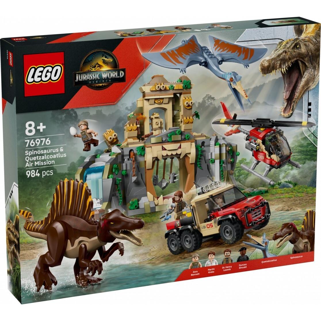 LEGO Mattoncini Jurassic World 76976 Spinosaurus e Quetzalcoatlus Missione aerea (76976, LEGO Jurassic World)