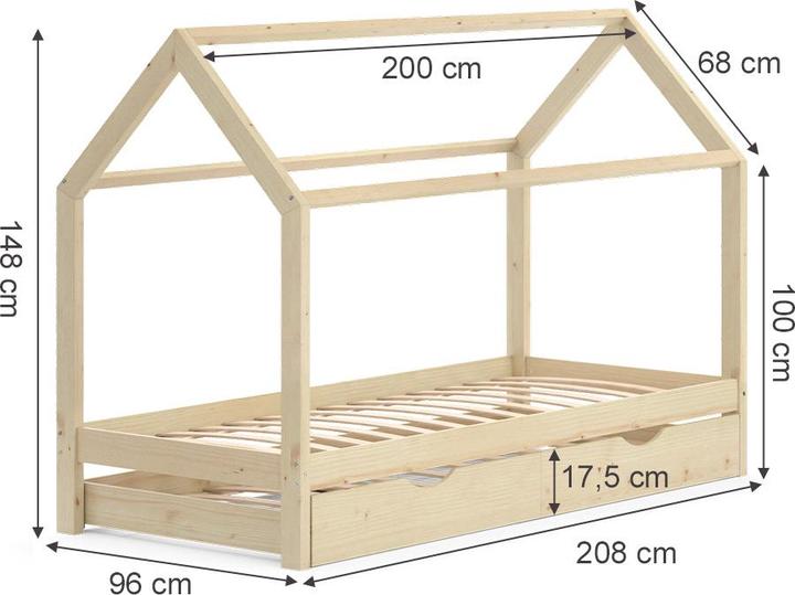 Produktbild VitaliSpa Hausbett Wiki (90 x 200 cm)