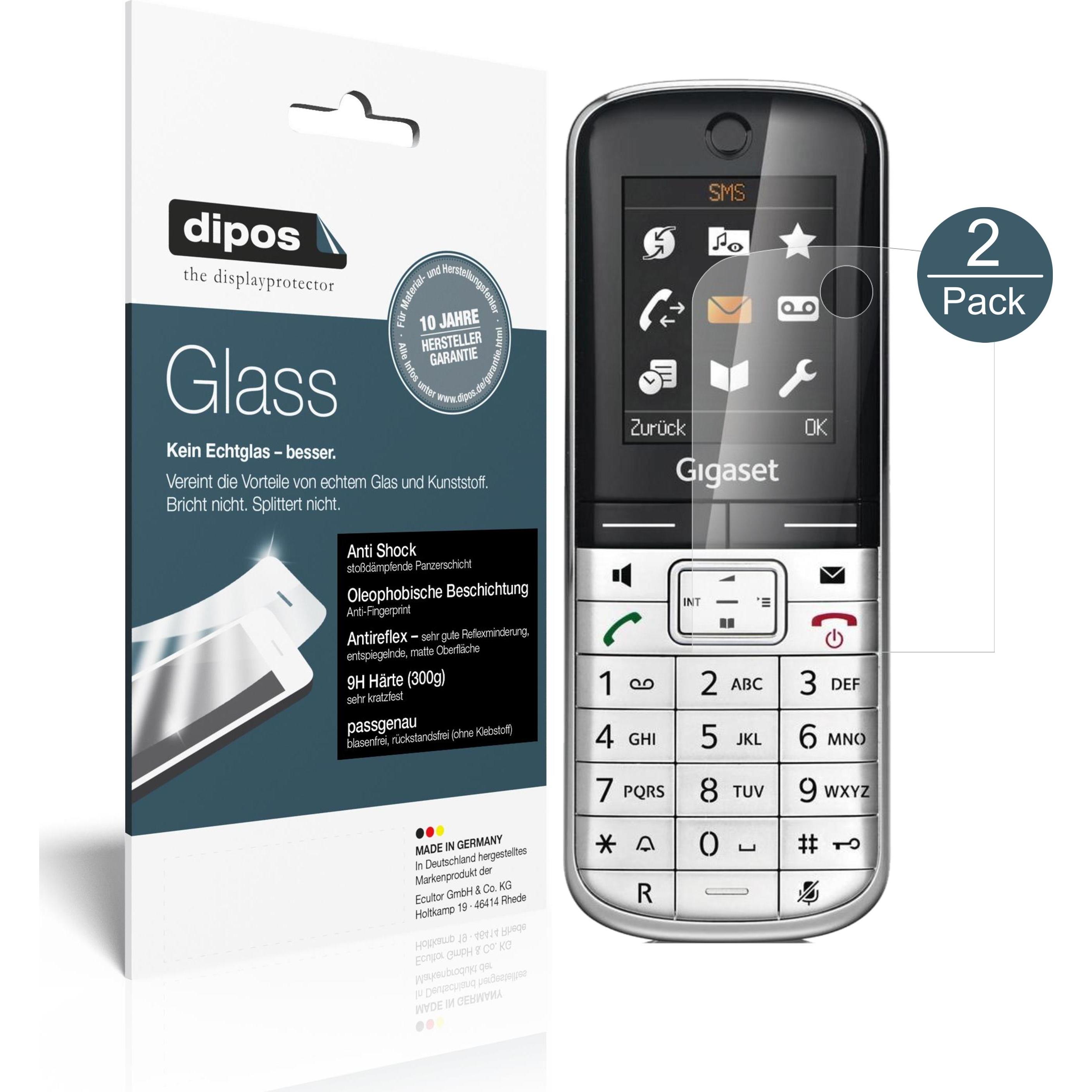 Dipos Displayschutz Anti-Shock (2 Stück, Gigaset SL350A), Smartphone Schutzfolie, Transparent