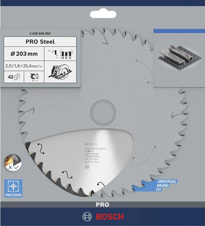 Produktbild Hengst PRO Steel corded Kreissägeblatt, 203 x 2 x 25,4 mm