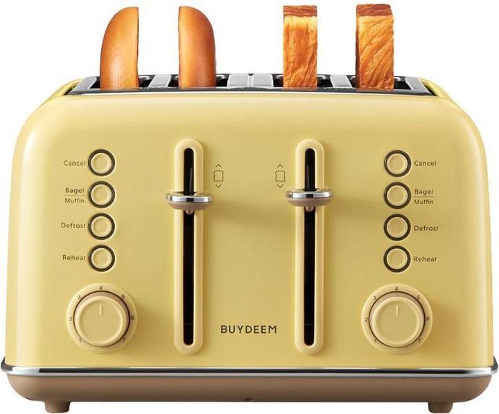 Actual product image Buydeem Toster 4 Slice Toaster, model DT640E, color Mellow Yellow, EU