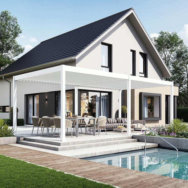 Immagine prodotto Weide elektrische Pergola 3.6x7.2m Weiss mit LED (720 cm, 360 cm)