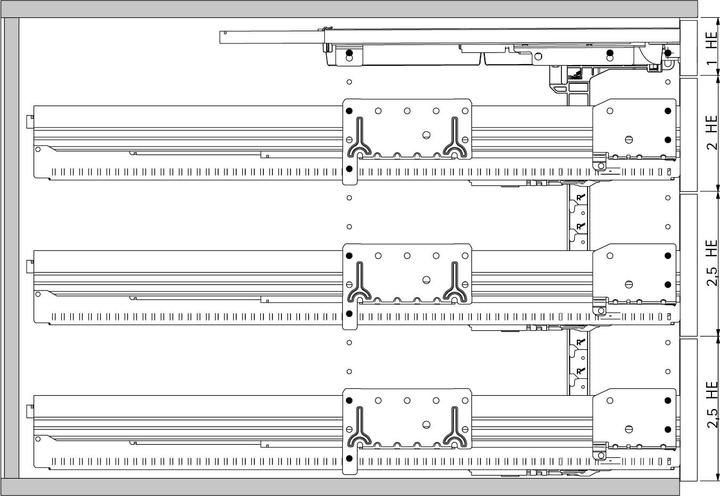 Image du produit Hettich Schreibtischcontainer-Set VAZ mit Silent System 1 HE + 2 HE + 2.5 HE + 2.5 HE