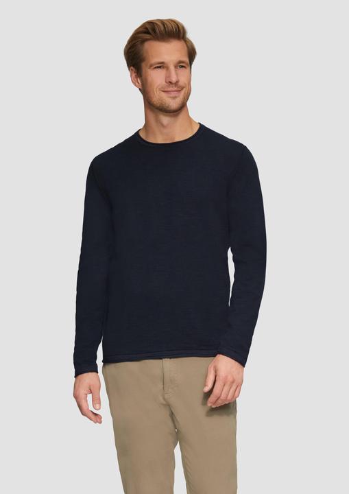 Produktbild S.Oliver Strickpullover Strickpullover mit Flammgarnstruktur und Rollsaum-Details (L)