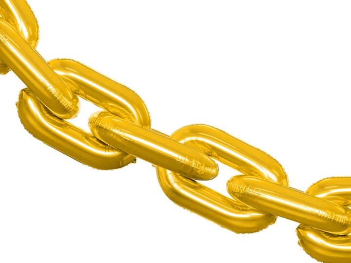 Actual product image Partydeco Foil balloon garland Chain, gold (1 pkt / 14 pc.) (14 Piece)