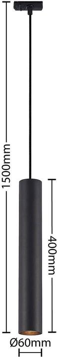 Actual product image Lindby Seet pendant lamp 1-phase rail, black (GU10)