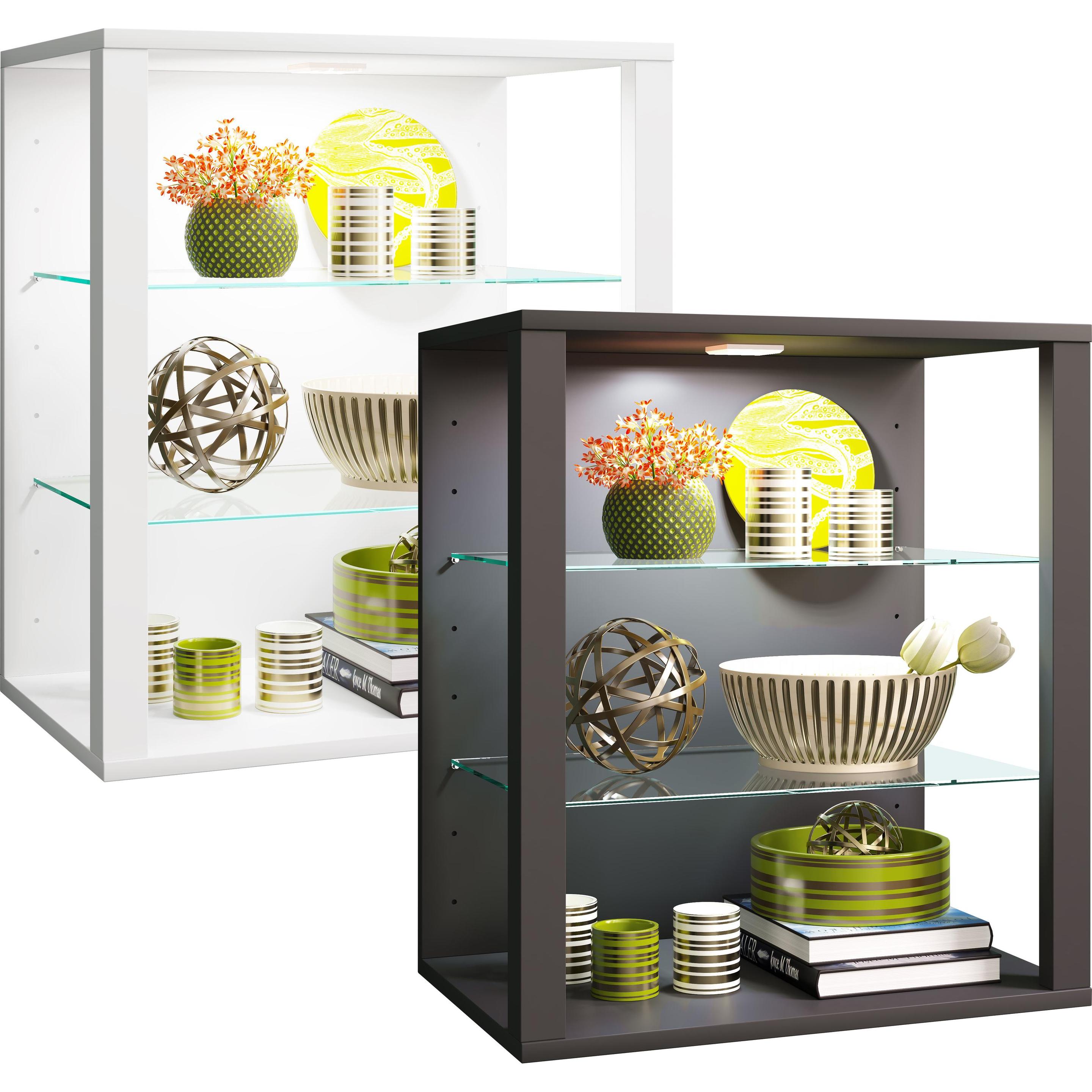 Thumbnail - VCM, Vitrine + Buffetschrank, Holz Glas Stand Vitrine Glasol SW (60 x 52 x 35 cm)