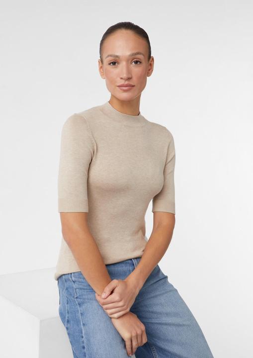 Produktbild Comma Strickpullover Kurzärmeliger Feinstrickpullover mit angedeutetem Stehkragen- (46)