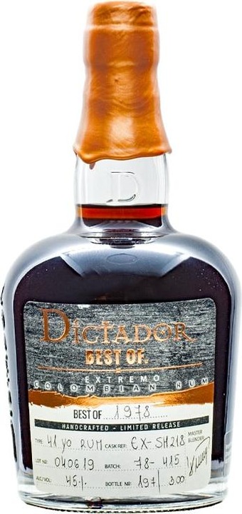Actual product image Dictador Best Of 1978 41 Years (1 x 70 cl)
