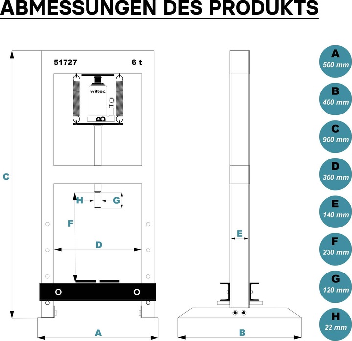Produktbild Wiltec Hydraulikpresse