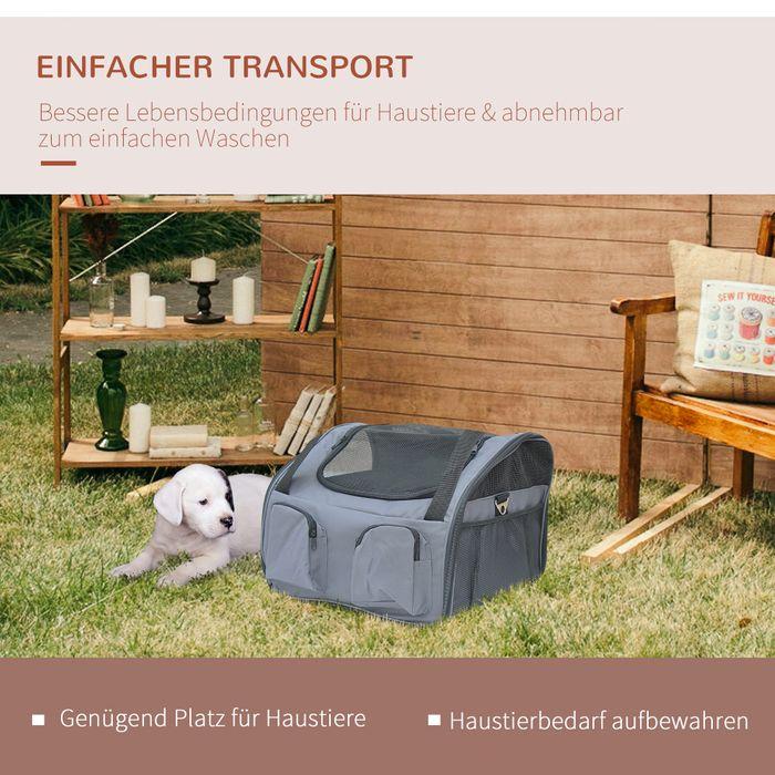 Produktbild Swisshandel24 Transportbox Tragetasche 41 x 34 x 30cm Oxford Gewebe grau (Hund, Faltbar)