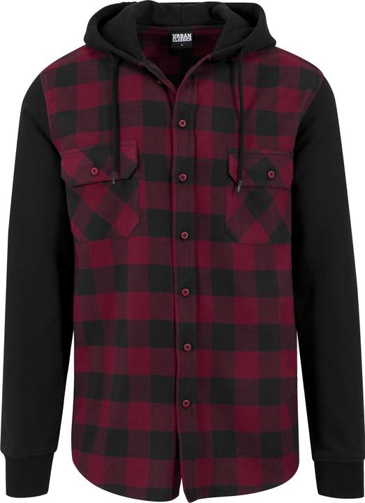 Produktbild Urban Classics Hooded Checked Flanell Sweat Sleeve Shirt (XXL)