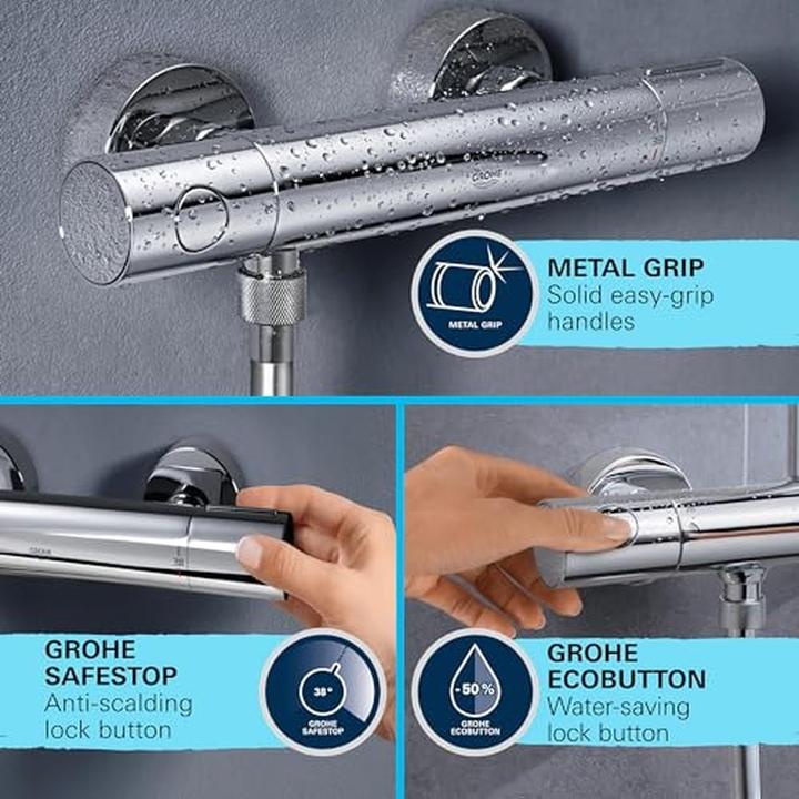 Image du produit Grohe Precision Get QuickFix mitigeur thermostatique de douche et barre de douche Vitalio Start 110